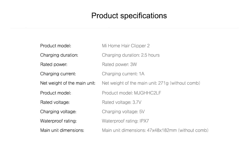 Xiaomi Mijia Hair Clipper 2 Hair Trimmer Professional Beard Cut Machine IPX7 Waterproof Wireless Haircut Machine Mijia Clipper 2