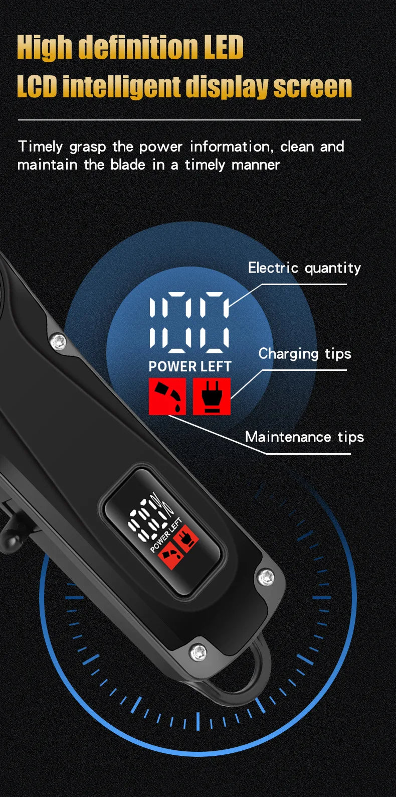 Powerful Electric Hair Clippers for men HIENA hair Trimmer Professional barber hair cutting machine Cordless Wet And Dry haircut