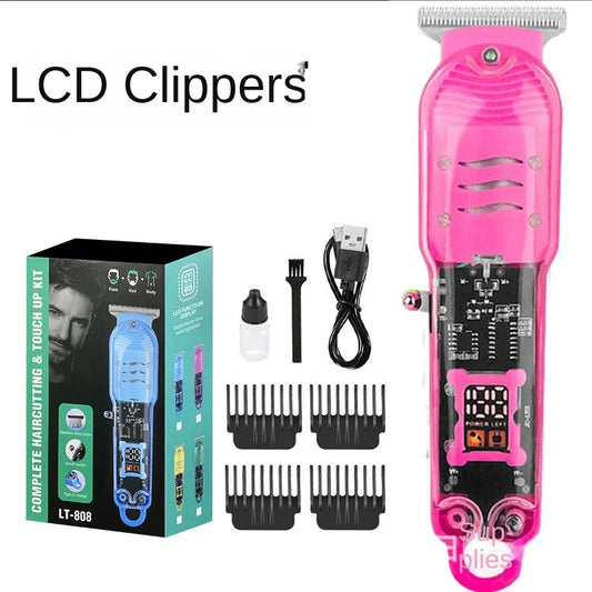 Professional Hair Cutting Machine Rechargeable Transparent Electric Hair Trimmers For Men Cordless Hair Cut Machine