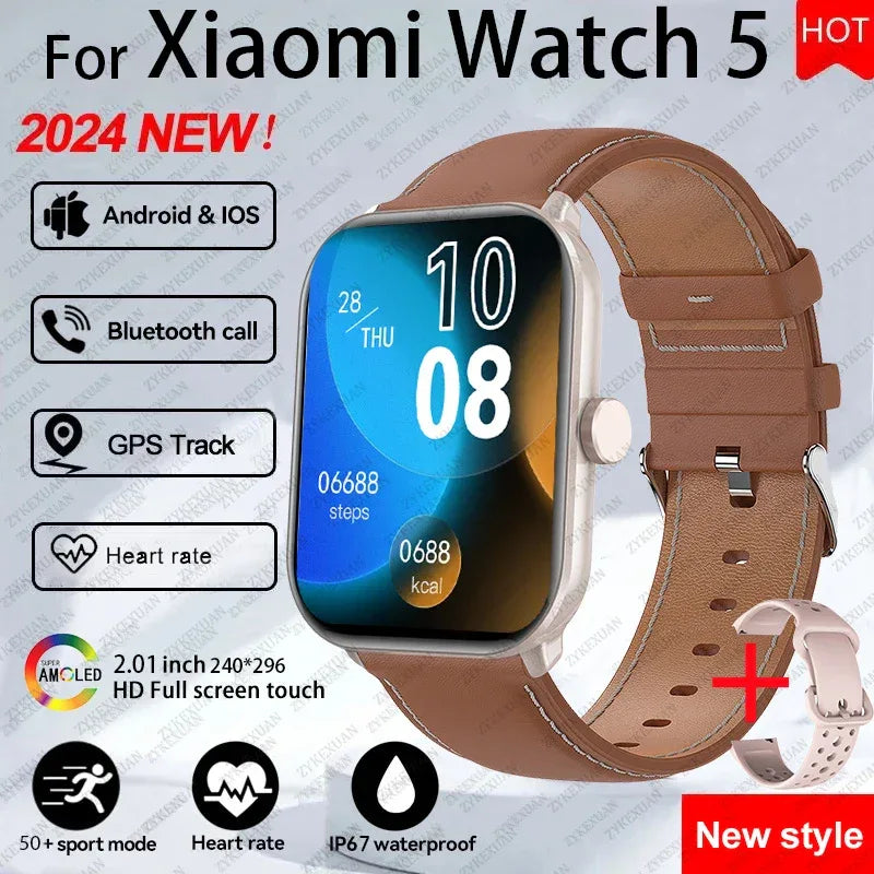 For Xiaomi Watch 5 Global Version Men Women HD AMOLED Display Heart Rate Bluetooth Call GPS Track Waterproof Sports Smart Watch - Wear444