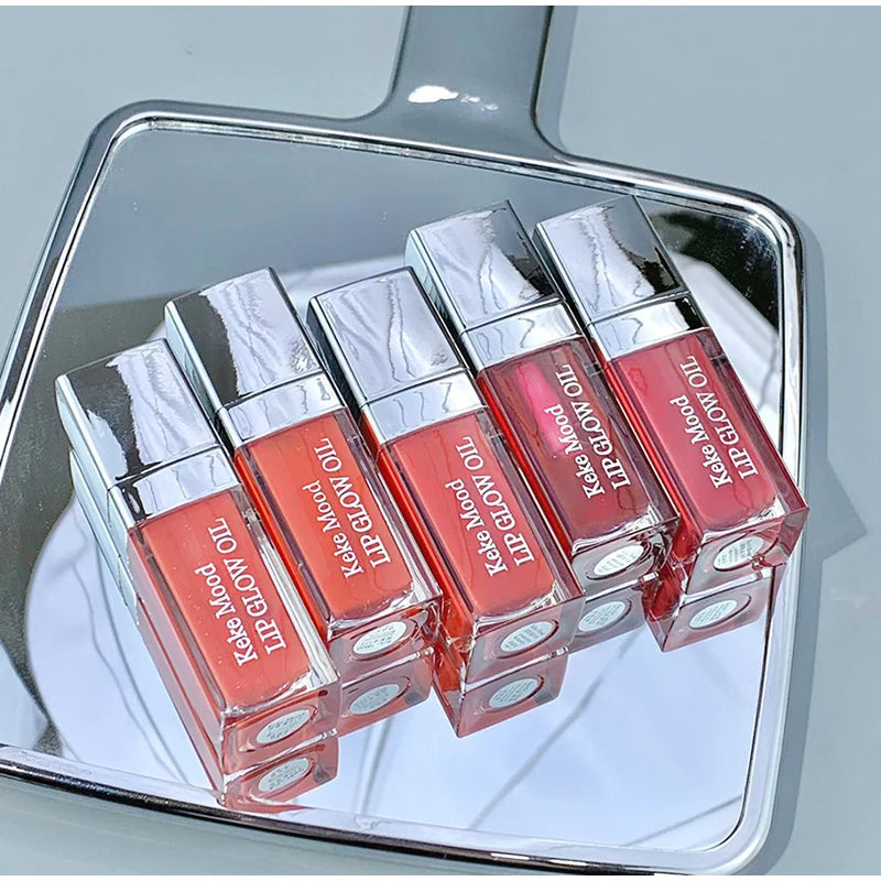 Clear Crystal Lip Gloss Oil,Hydrating Plumping Lipstick,Tinted Lip Plumper,Water Glow Moisturizing Lipgloss,Long-lasting Makeup