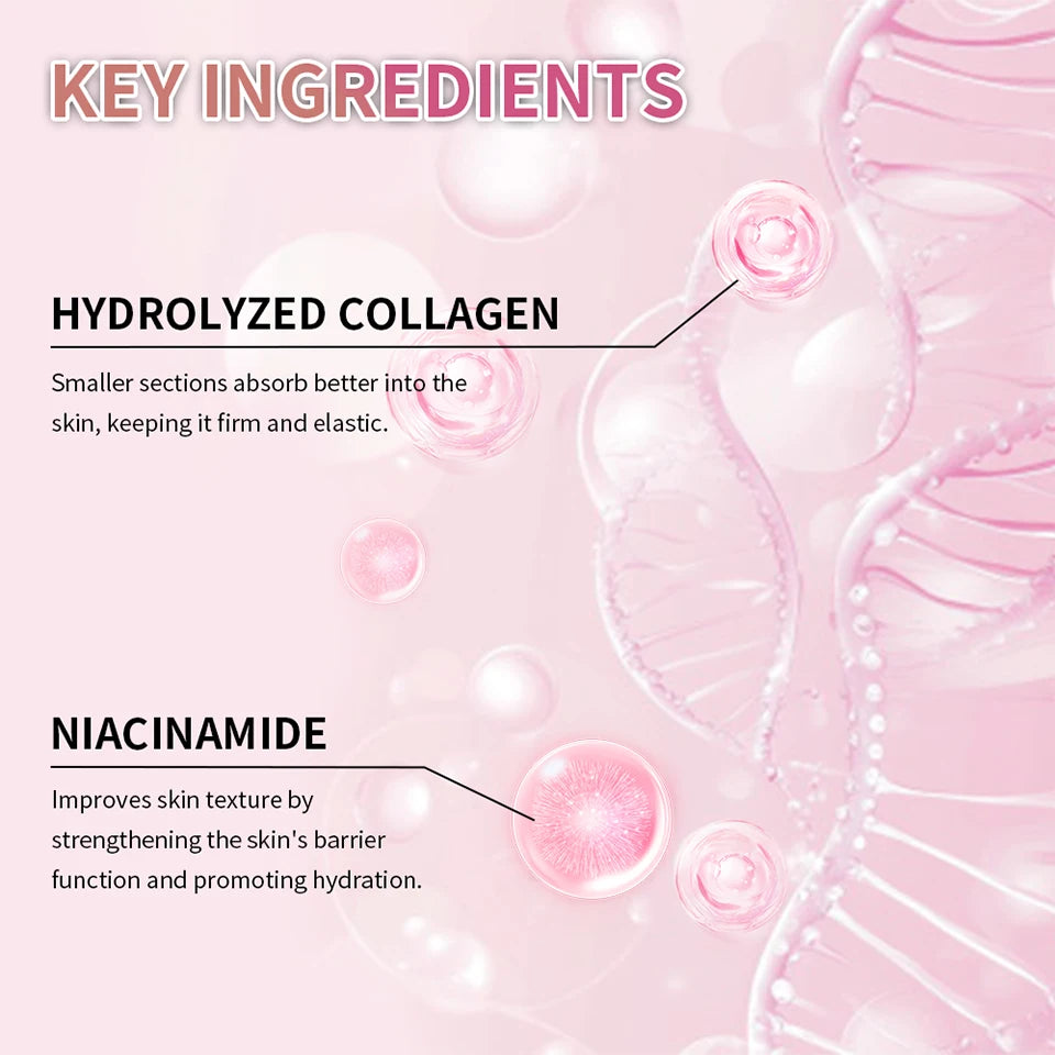 Collagen Jelly Cream Lifted Look Gives 24h Glow Tightening Soothing Moisturizing Anti-Aging Firmness Hydration Pink Gel 100ml
