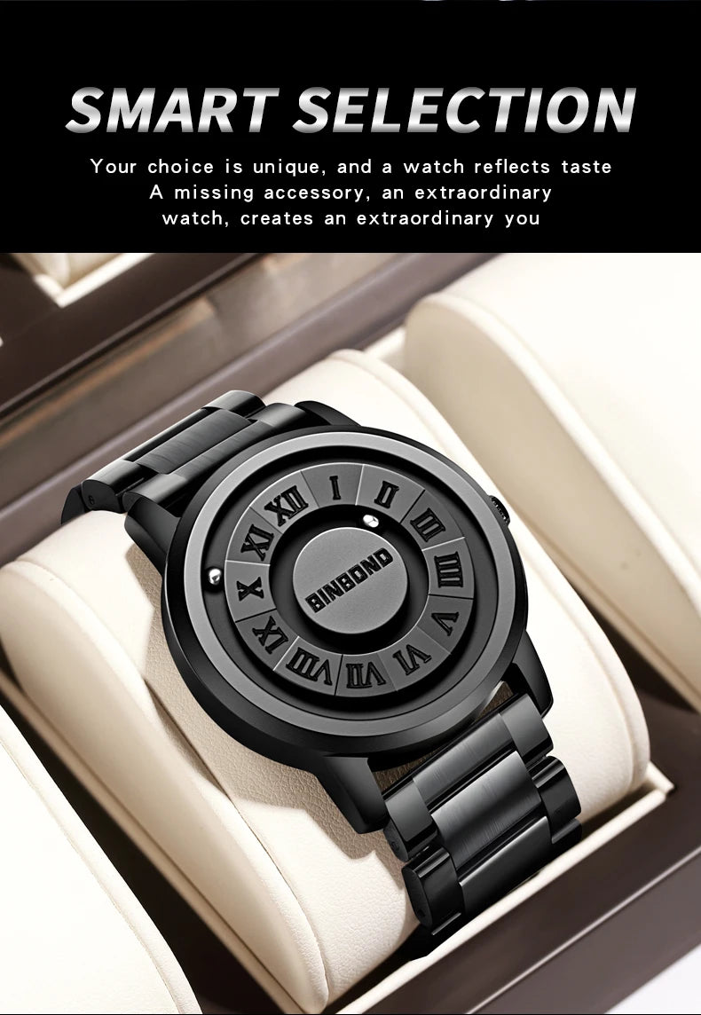 BINBOND Men Quartz Watches Top Brand Luxury Stainless Steel Waterproof Hollow Out Stainless steel Wristwatches Relogio Masculino