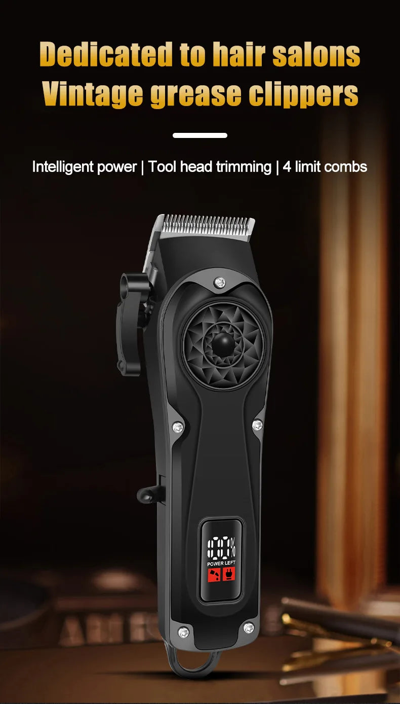 Powerful Electric Hair Clippers for men HIENA hair Trimmer Professional barber hair cutting machine Cordless Wet And Dry haircut