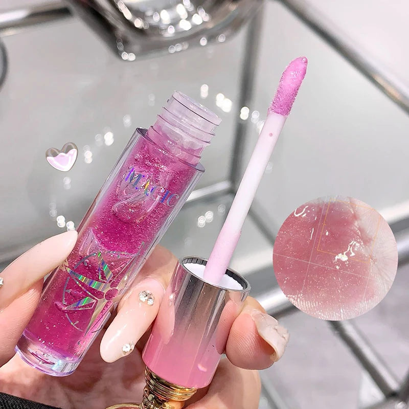 Globe Water Light Lip Gloss Long Lasting Moisturizing Mirror Shimmer Jelly Peach Apricot Reduce Lip Lines Liquid Lipstick Makeup