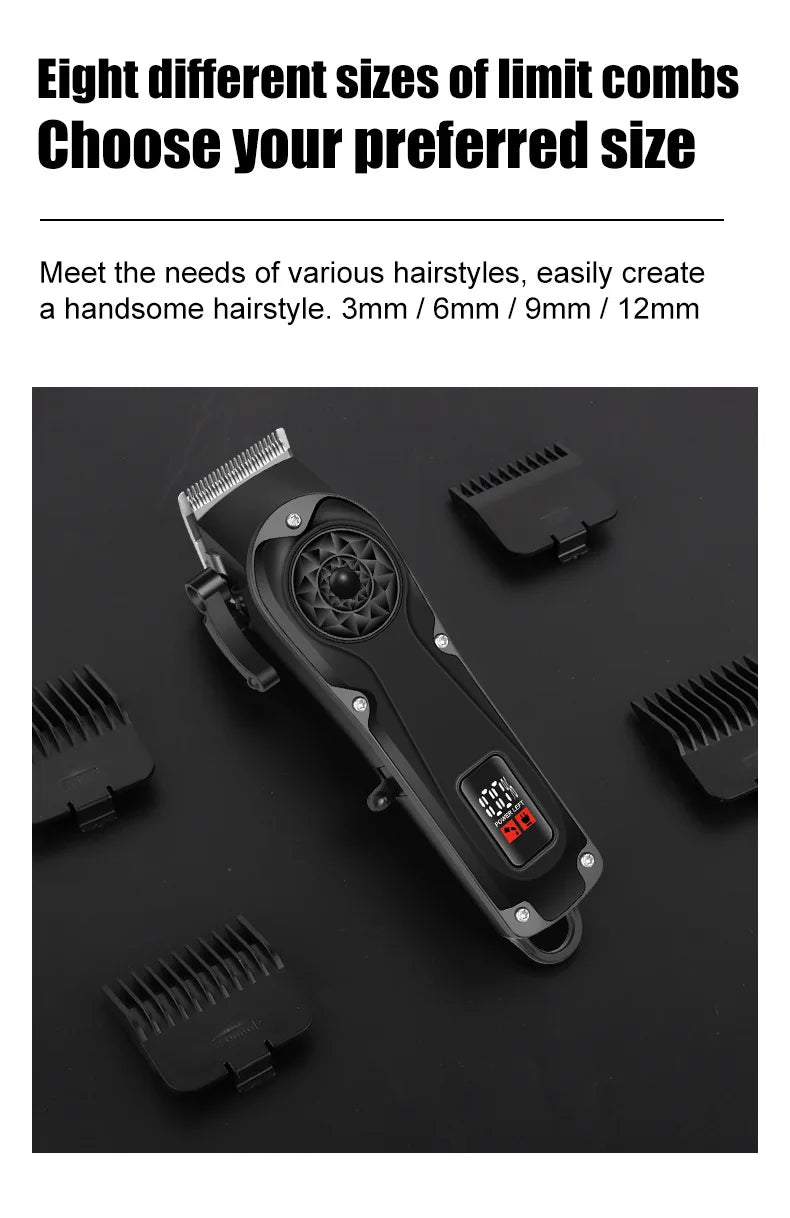 Powerful Electric Hair Clippers for men HIENA hair Trimmer Professional barber hair cutting machine Cordless Wet And Dry haircut