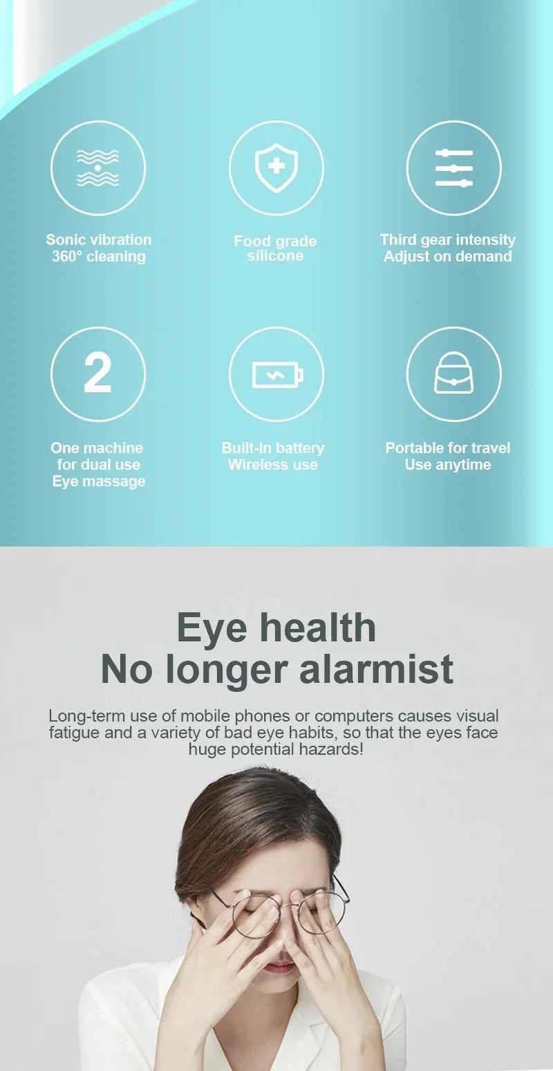 Electric 3in1 Eye Care Ultrasonic Eye Wash Water Sonic Wash Water Relieves Fatigue, Moisturizes S and Beautifies S