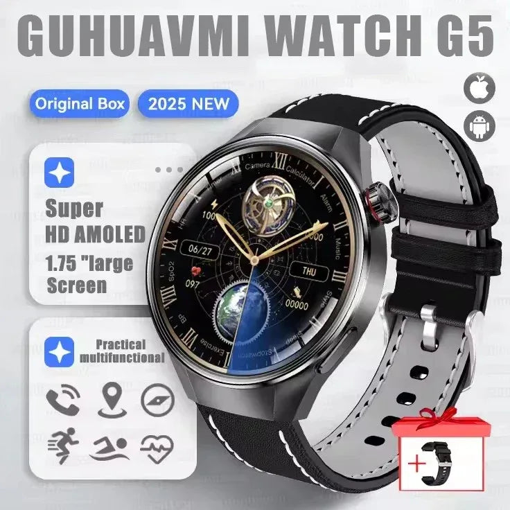 2025 New Originl Watch G5 PlUS Smart Watch 1.75" HD AMOLED Screen GPS track Heart Rate Bluetooth Call Compass Smartwatch for Men - Wear444