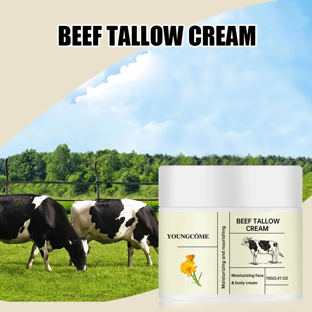 Beef Tallow Face Cream WhiteningFreckle Cream Remove Melasma Dark Spots Melanin Anti-Aging Lightening Shrink Pores Moisturizing