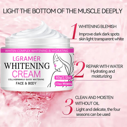 Whitening Face Cream Body Armpit Leg Knee Elbow Lighten Dark Spots Brighten Skin Tone Moisturizing Care Health Beauty Skin Care