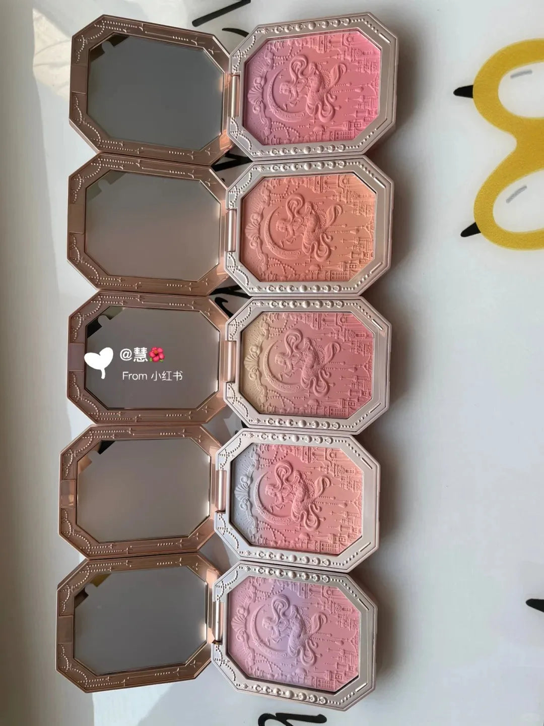Flower Knows Moonlight Mermaid Jewelry Blush 5g Matte Long-Lasting Cheek Blush Powder Vegan Cruelty-Free Waterproof Natural