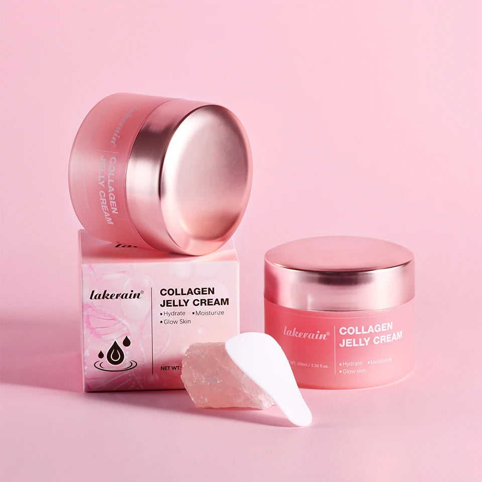 Collagen Jelly Cream Lifted Look Gives 24h Glow Tightening Soothing Moisturizing Anti-Aging Firmness Hydration Pink Gel 100ml