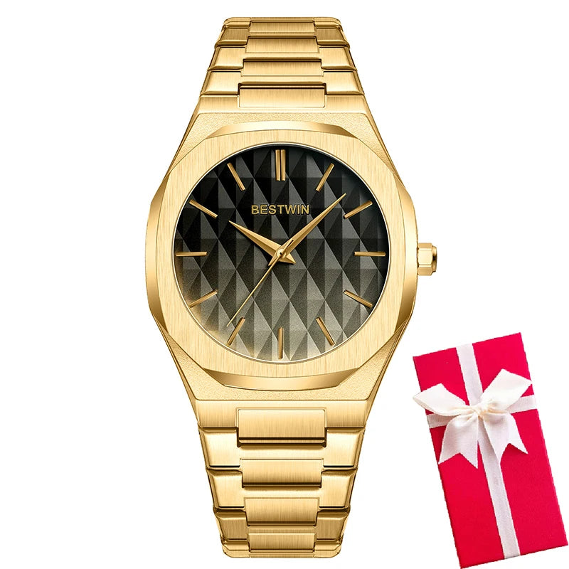 Black Men Quartz Watches For Male Clock 2025 Top Brand Luxury Stainless Steel Band Fashion Men Wrist Watches Dropshipping