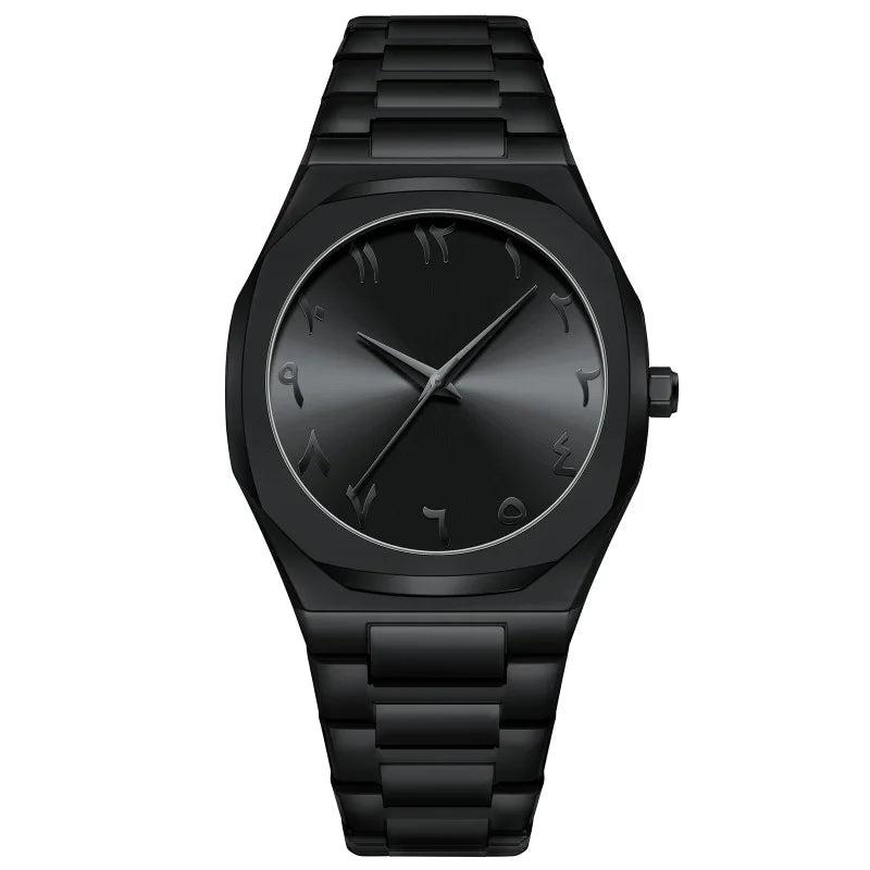 Black Men Quartz Watches For Male Clock 2025 Top Brand Luxury Stainless Steel Band Fashion Men Wrist Watches Dropshipping