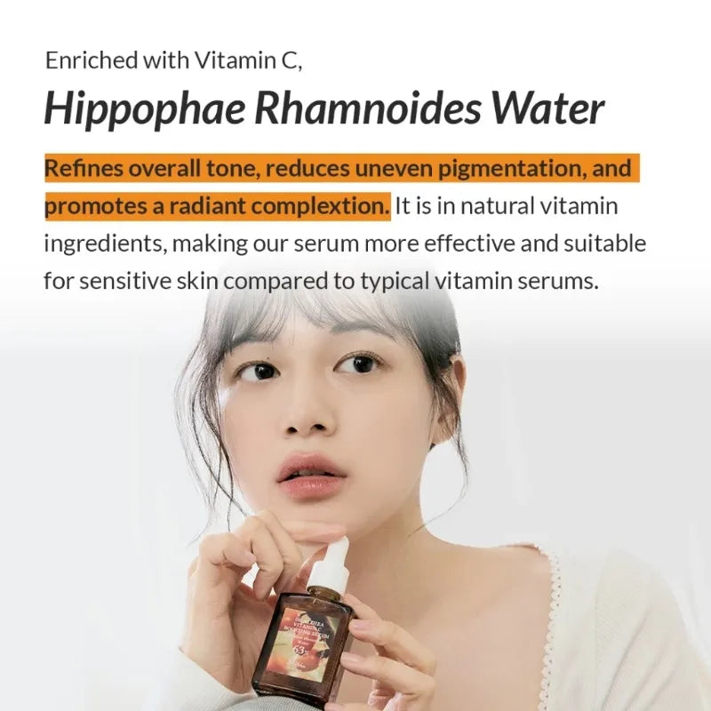 Facial Essence Vitamin Boosting Serum,Soothing Deep Hydration, Brightening Gentle Vitamin C Serum 30ml Korean Skin Care Products