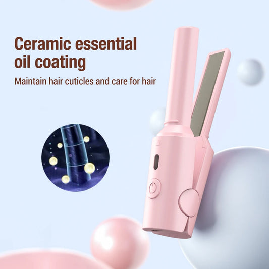Portable Hair Straightener Small Hair Curling Machine Multifunctional Straight Hair Splint Straight Hair and Curly Hair USB Plug