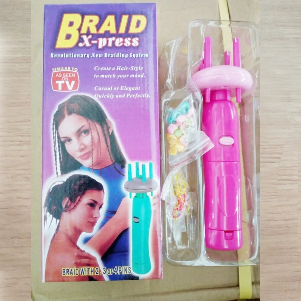 Professioanl Women Portable Electric Automatic DIY Hairstyle Tool Braid Machine Hair Weave Roller Twist Braider Device Kit