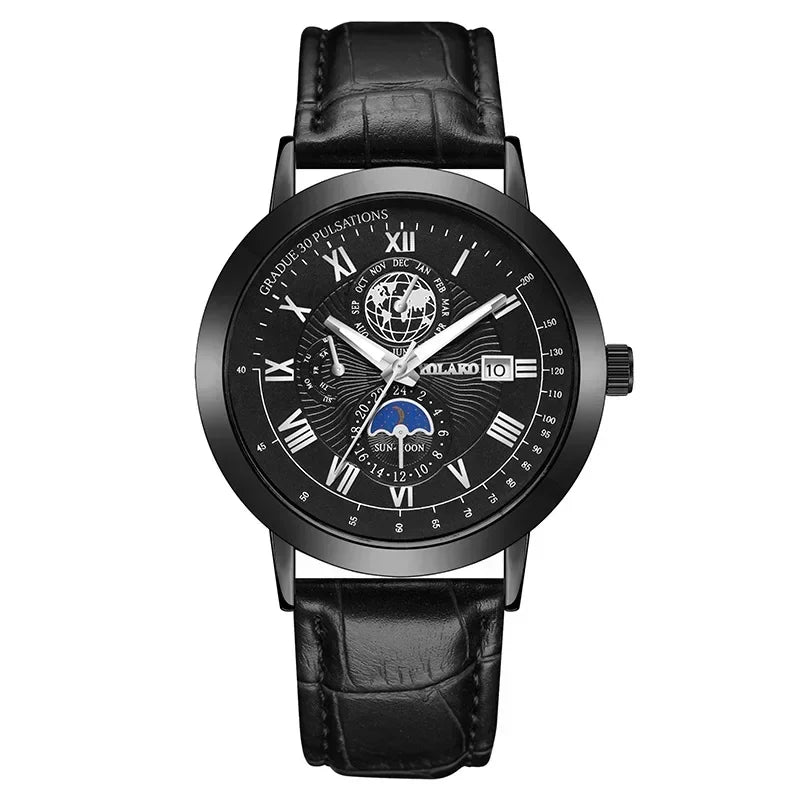 New men's quartz watch Leather Mens Luxury Business gentlemanliness Quartz Wrist Watch for Business activity