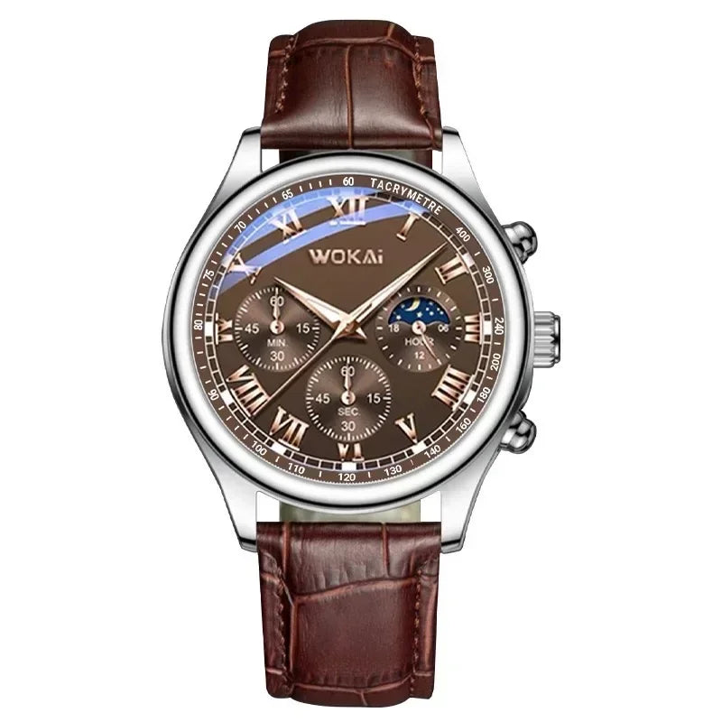New men's quartz watch Leather Mens Luxury Business gentlemanliness Quartz Wrist Watch for Business activity