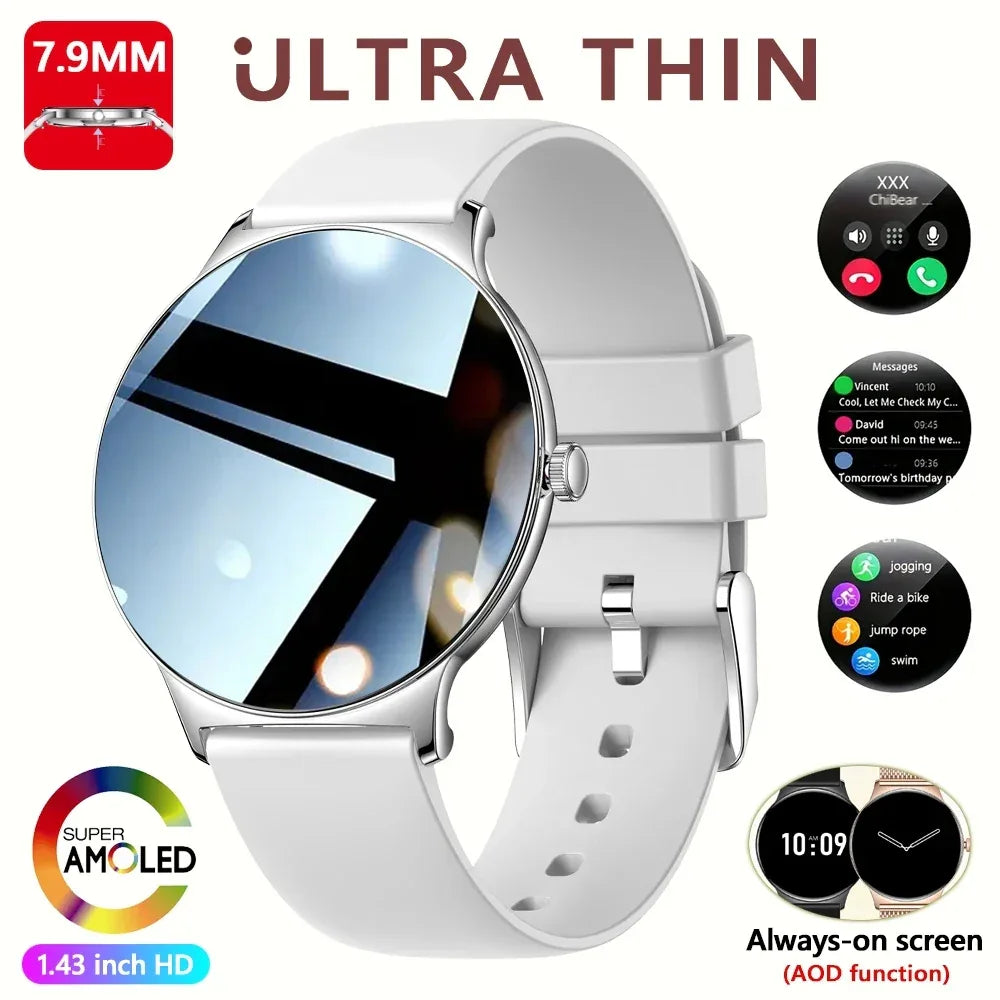 For Huawei Xiaomi New Ultra Thin Smart Watch Women Screen Always Display Time Sports Bracelet Bluetooth Call Fashion Smartwatch - Wear444