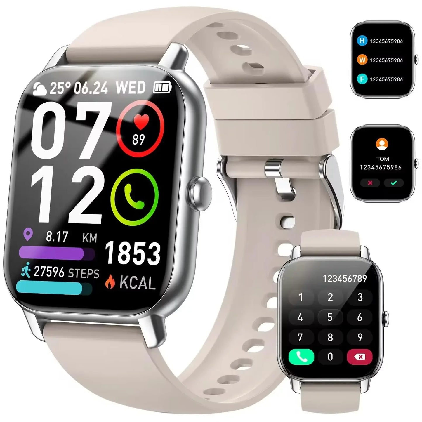 Smart Watch, 1.85" Smartwatch for IP68 Waterproof, 110+ Sport Modes, Fitness Activity Tracker, Heart Rate Sleep Monitor. - Wear444