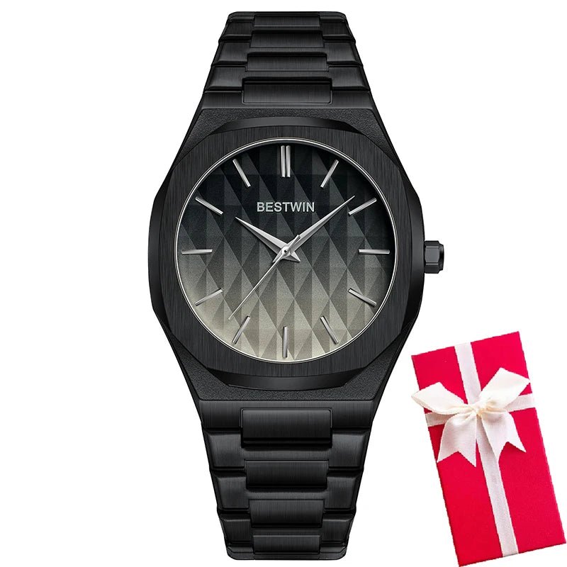 Black Men Quartz Watches For Male Clock 2025 Top Brand Luxury Stainless Steel Band Fashion Men Wrist Watches Dropshipping