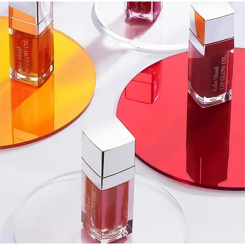 Clear Crystal Lip Gloss Oil,Hydrating Plumping Lipstick,Tinted Lip Plumper,Water Glow Moisturizing Lipgloss,Long-lasting Makeup
