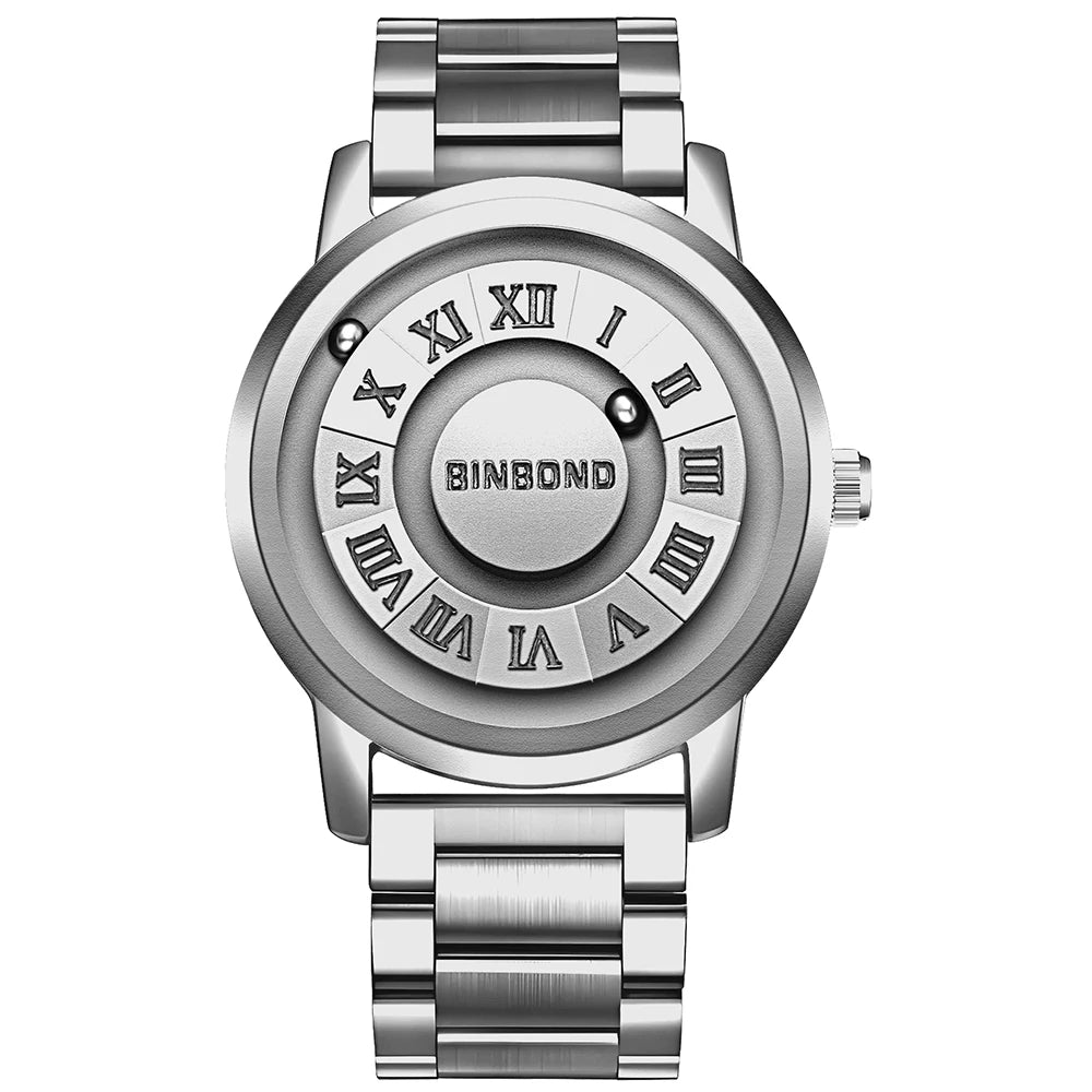 BINBOND Men Quartz Watches Top Brand Luxury Stainless Steel Waterproof Hollow Out Stainless steel Wristwatches Relogio Masculino