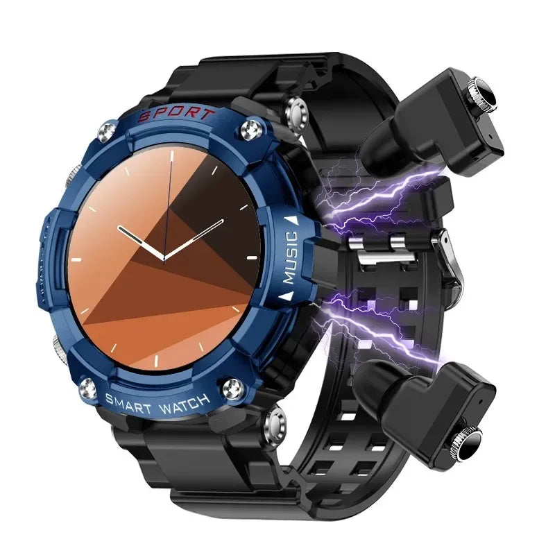 Rainbuvvy T96 TWS Smart Watch Earphone 1.52inch Amoled 3 IN 1 Local Music Player Wireless Headset BT Call Earbuds Smartwatch - Wear444