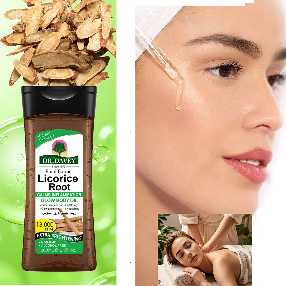 Licorice Root Skincare Set Skincare Essential Oil Mask Face Cream Cleansing Skincare Set Moisturizing Refreshing