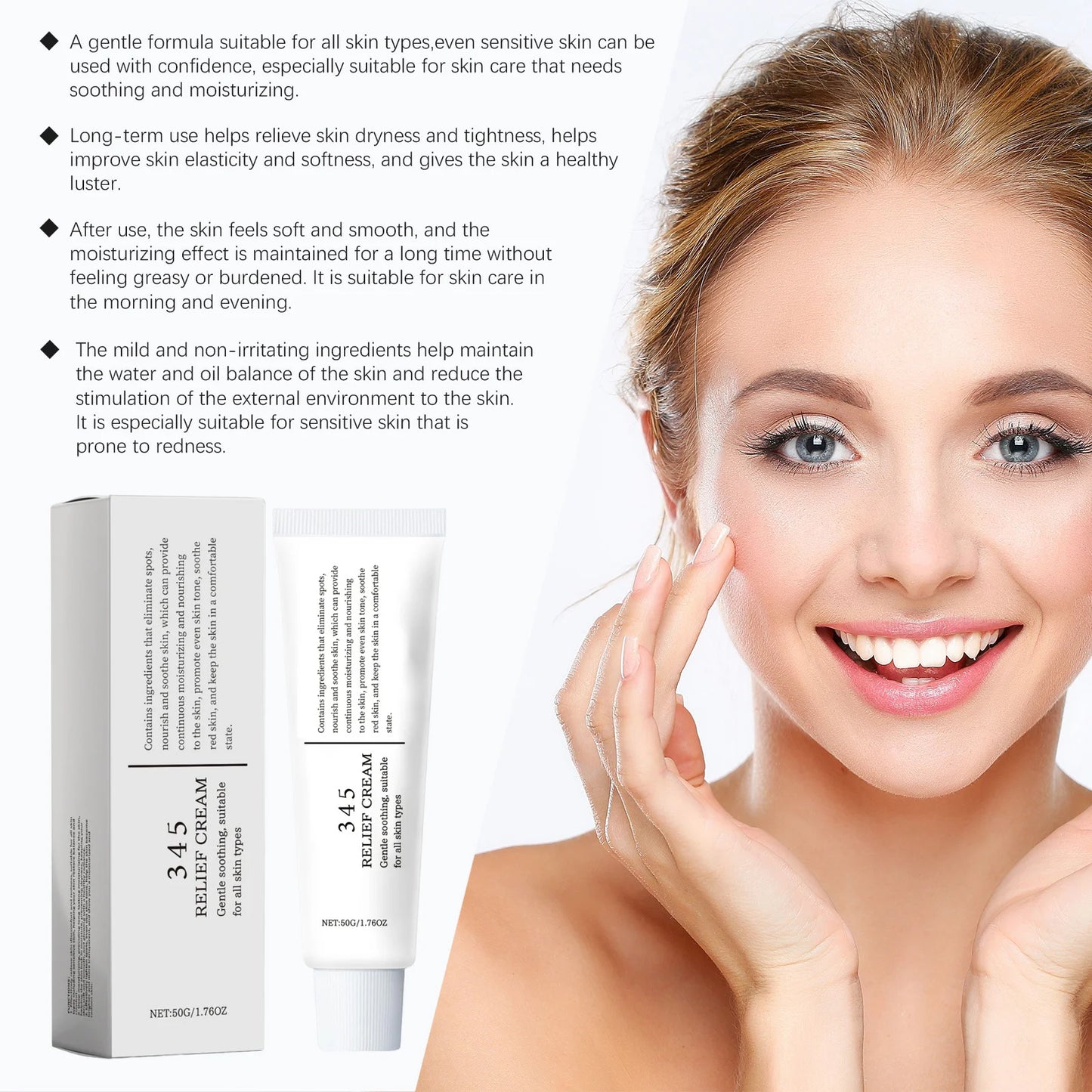 Facial Soothing Cream Long-Lasting Moisturizing Soothes Redness Improve Sensitive Skin Strengthening Barrier Rejuvenating Cream