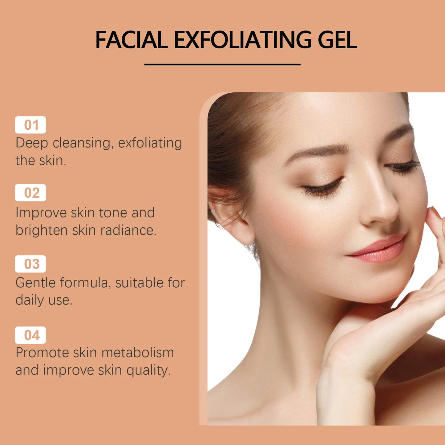 Facial Exfoliating Cream Clear Pores Shrink Improve Dullness Fade Dark Spot Soften Cuticle Remove Dirt Grease Face Cleansing Gel