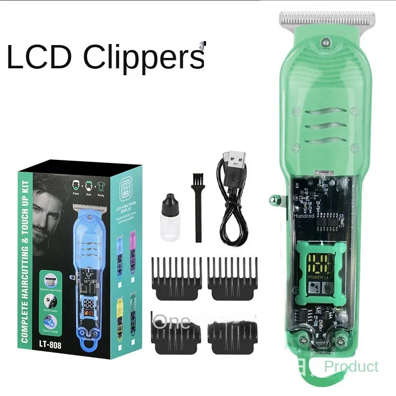 Professional Hair Cutting Machine Rechargeable Transparent Electric Hair Trimmers For Men Cordless Hair Cut Machine