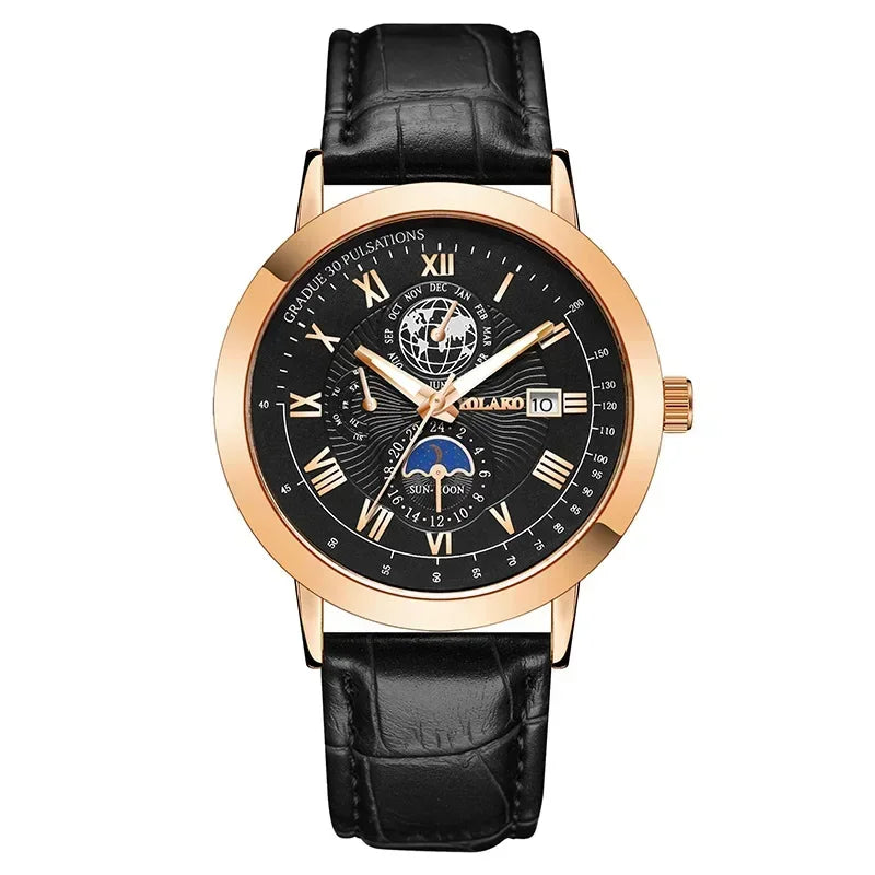 New men's quartz watch Leather Mens Luxury Business gentlemanliness Quartz Wrist Watch for Business activity