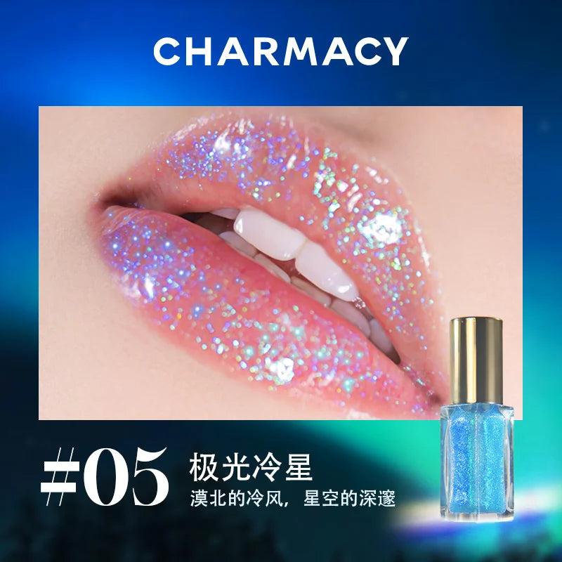 Charmacy Aurora Optical Chameleon Lipgloss Glitter Moisturizing Shimmer Multiuse Lip Flash Water Prism Lip Honey Not Sticky