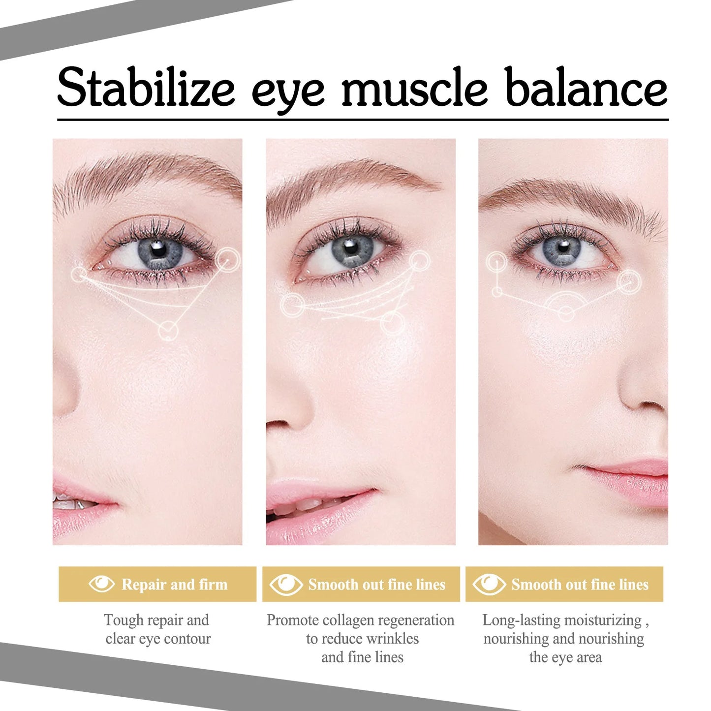 Firming Eye Gel Lighten Wrinkles Dark Circles Lifting Puffy Eyes Reduce Fine Lines Moisturizing Brightening Eye Bags Care Gel