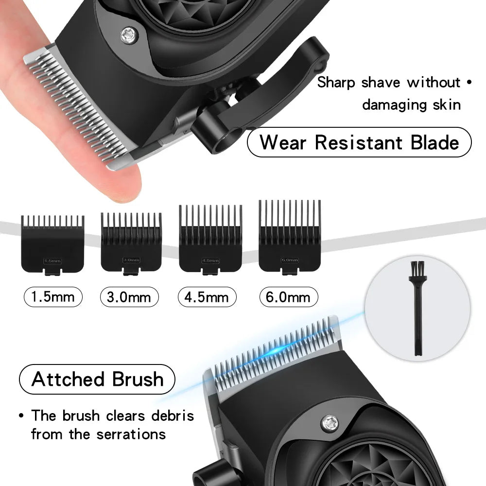 Powerful Electric Hair Clippers for men HIENA hair Trimmer Professional barber hair cutting machine Cordless Wet And Dry haircut