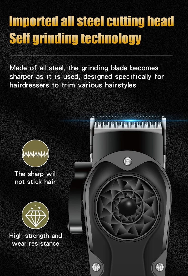 Powerful Electric Hair Clippers for men HIENA hair Trimmer Professional barber hair cutting machine Cordless Wet And Dry haircut