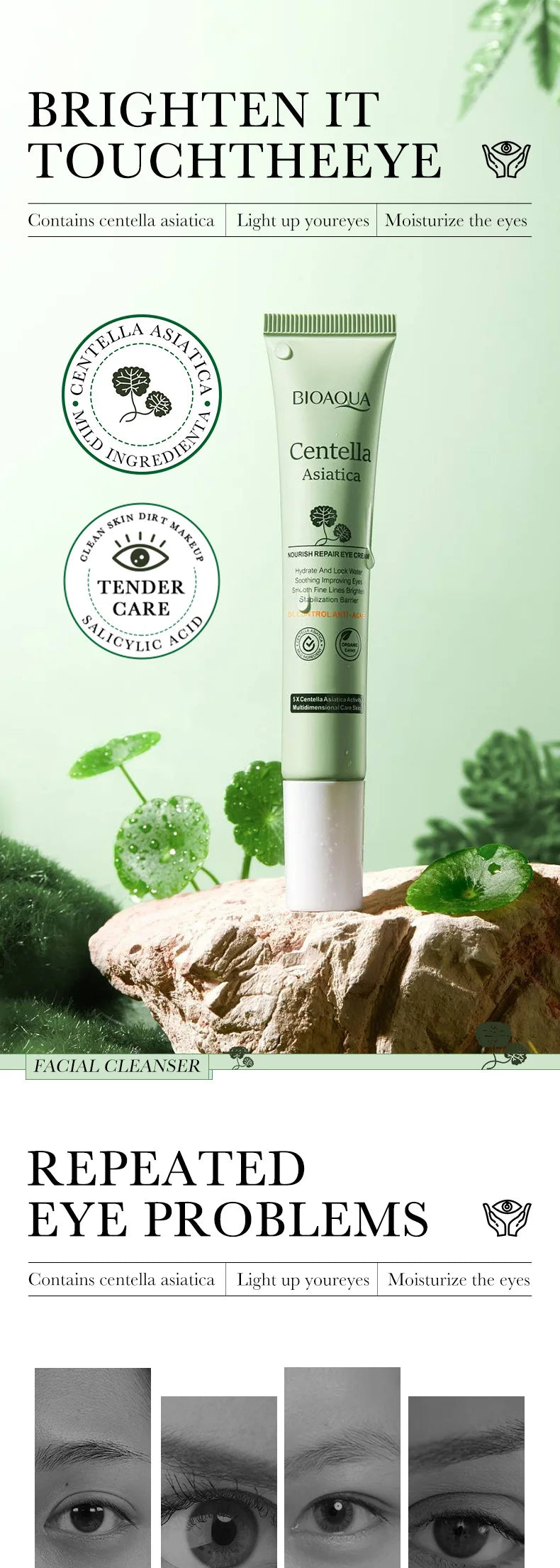Centella Asiatica Eye Cream Anti Dark Circles Eyes Bags Moisturizing Anti Wrinkle Anti-aging Beauty Eyes Skin Care Products