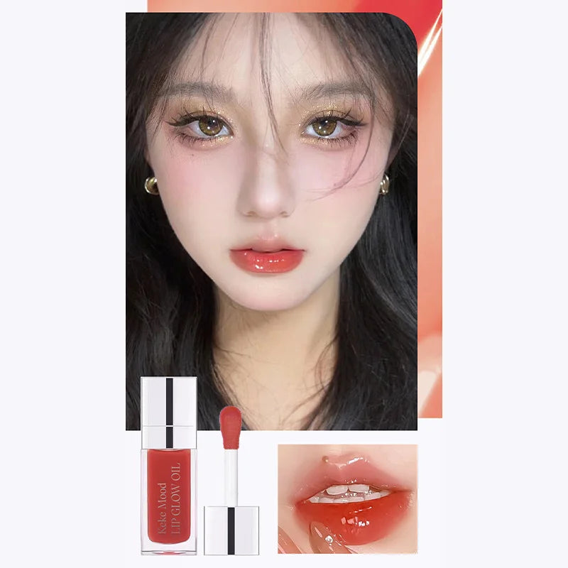 Clear Crystal Lip Gloss Oil,Hydrating Plumping Lipstick,Tinted Lip Plumper,Water Glow Moisturizing Lipgloss,Long-lasting Makeup
