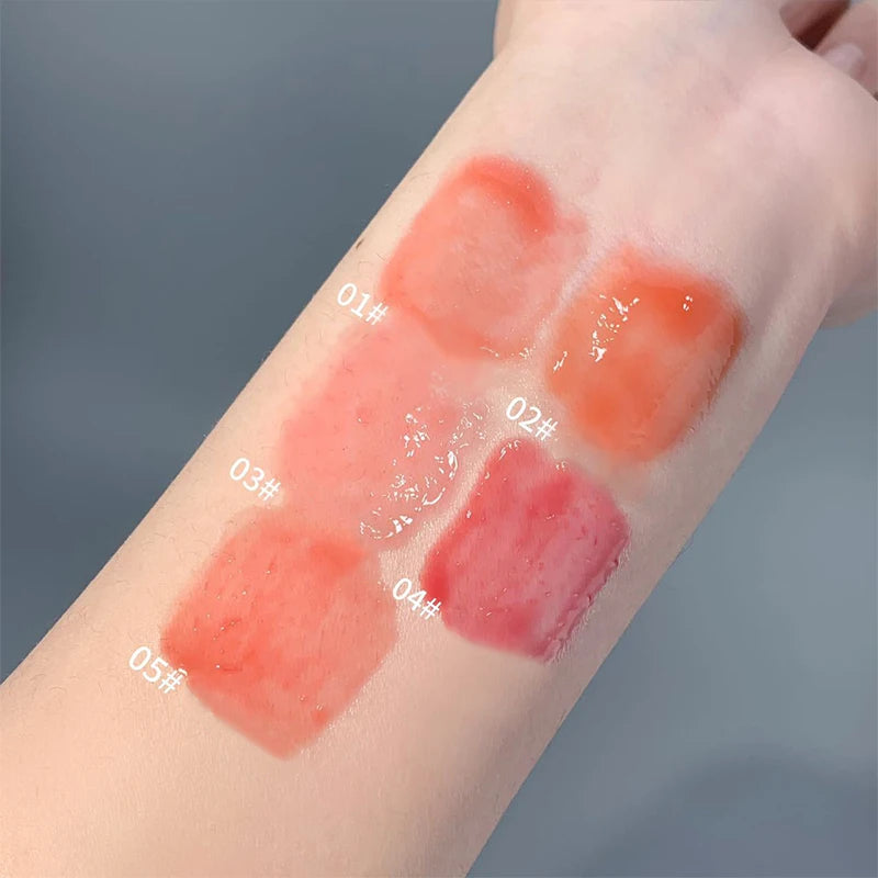 Clear Crystal Lip Gloss Oil,Hydrating Plumping Lipstick,Tinted Lip Plumper,Water Glow Moisturizing Lipgloss,Long-lasting Makeup