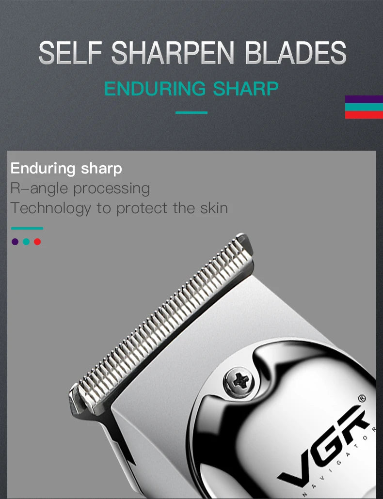 VGR Hair Cutting Machine Cordless Hair Trimmer Professional Hair Clipper Electric Haircut Machine T-Blade Clipper for Men V-071