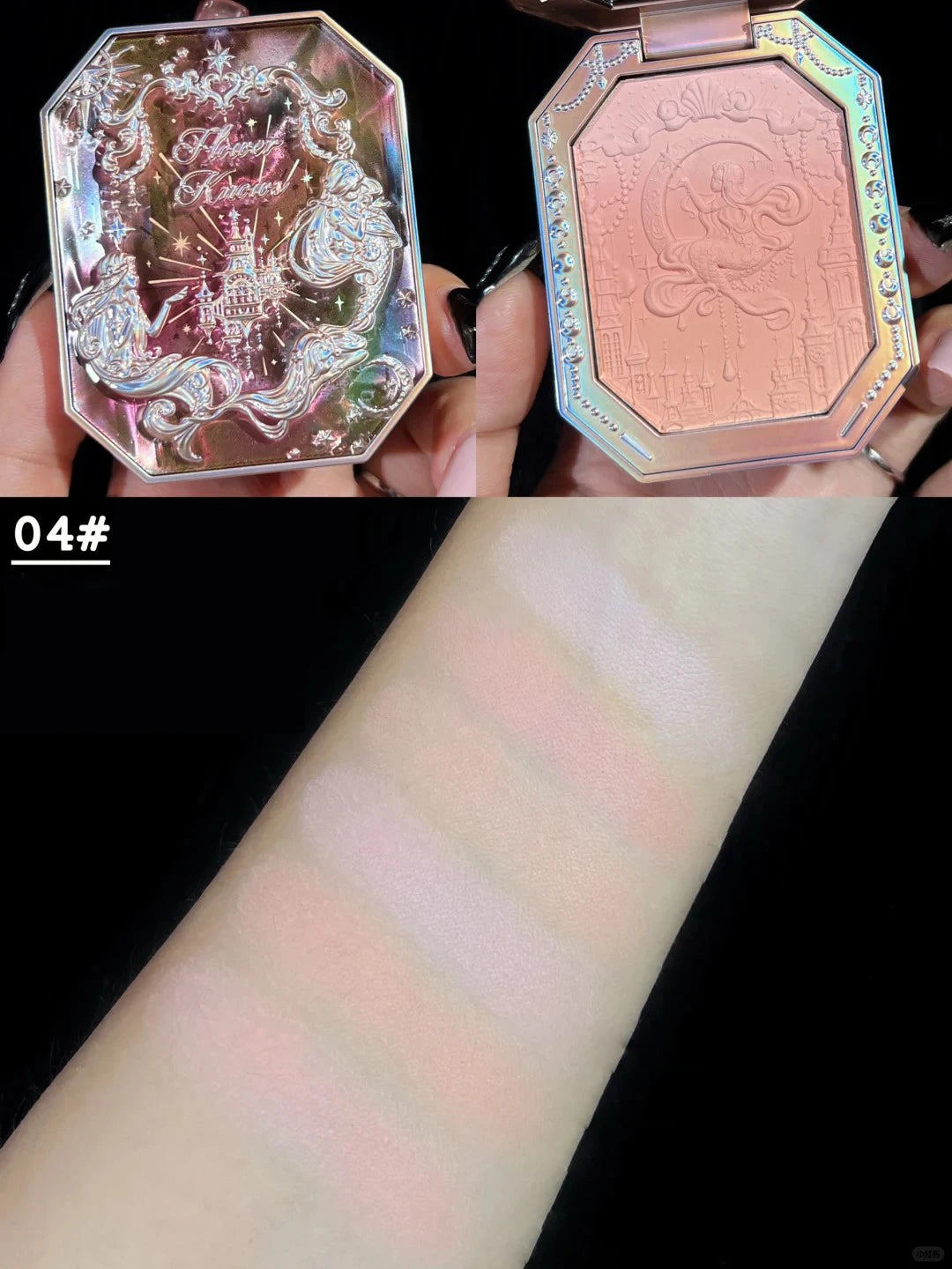 Flower Knows Moonlight Mermaid Jewelry Blush 5g Matte Long-Lasting Cheek Blush Powder Vegan Cruelty-Free Waterproof Natural