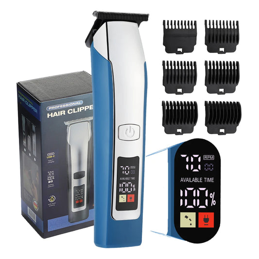 Men's Hair Cutting Machine Electric Trimmer for Man Professional Hair Clipper Barber Beard Shaver With 6pcs 1.5-9mm Limit Comb