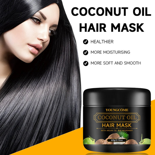 Coconut Oil Hair Mask-contains rosemary ginger extracts,moisturizes nourishes hair, roots to tips, suitable for all hair types