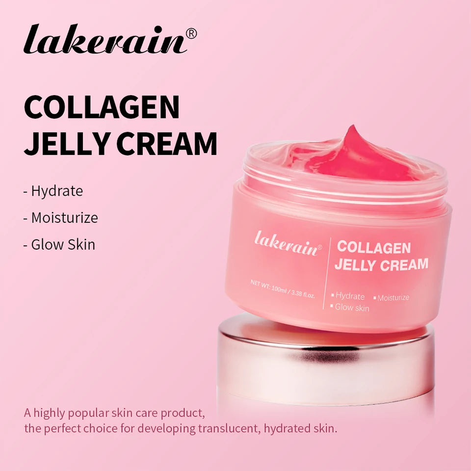 Collagen Jelly Cream Lifted Look Gives 24h Glow Tightening Soothing Moisturizing Anti-Aging Firmness Hydration Pink Gel 100ml