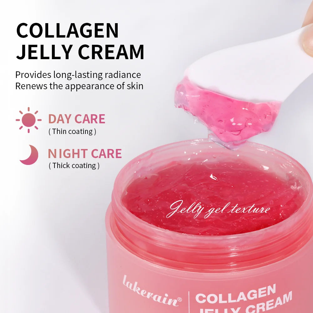 Collagen Jelly Cream Lifted Look Gives 24h Glow Tightening Soothing Moisturizing Anti-Aging Firmness Hydration Pink Gel 100ml