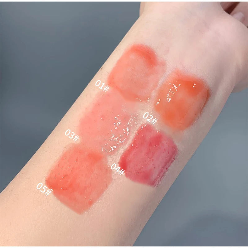 Clear Crystal Lip Gloss Oil,Hydrating Plumping Lipstick,Tinted Lip Plumper,Water Glow Moisturizing Lipgloss,Long-lasting Makeup