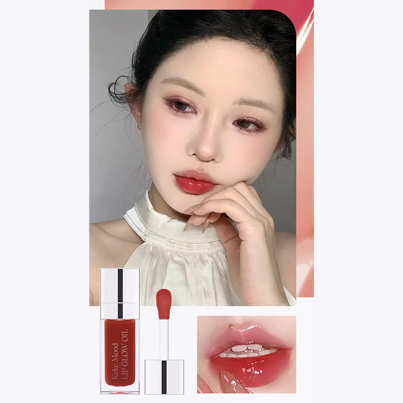 Clear Crystal Lip Gloss Oil,Hydrating Plumping Lipstick,Tinted Lip Plumper,Water Glow Moisturizing Lipgloss,Long-lasting Makeup