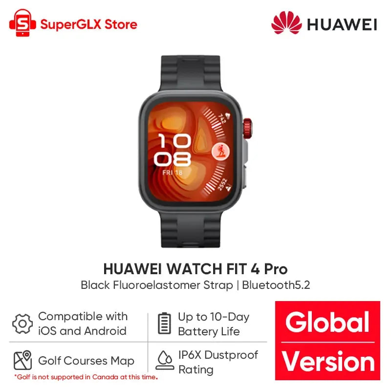 HUAWEI WATCH FIT 4 Pro Smartwatch Global Version 1.82 inch AMOLED Display Sapphire Glass ECG Sensor iOS & Android Compatible NFC - Wear444